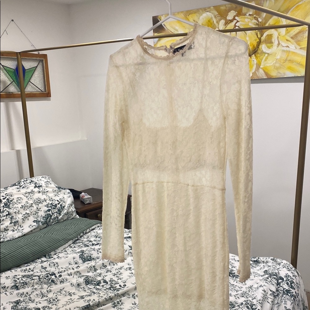 Elegant Cream Lace Dress